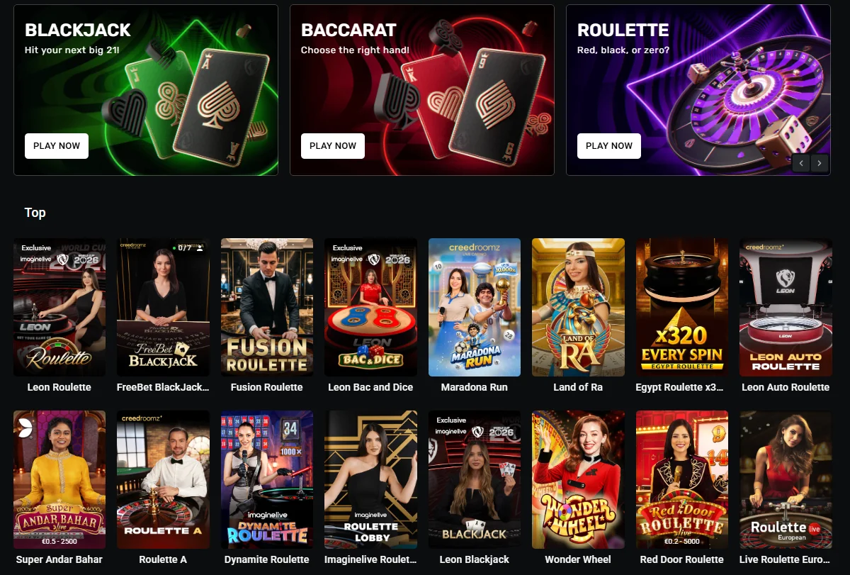 LEON Live Casino Australia